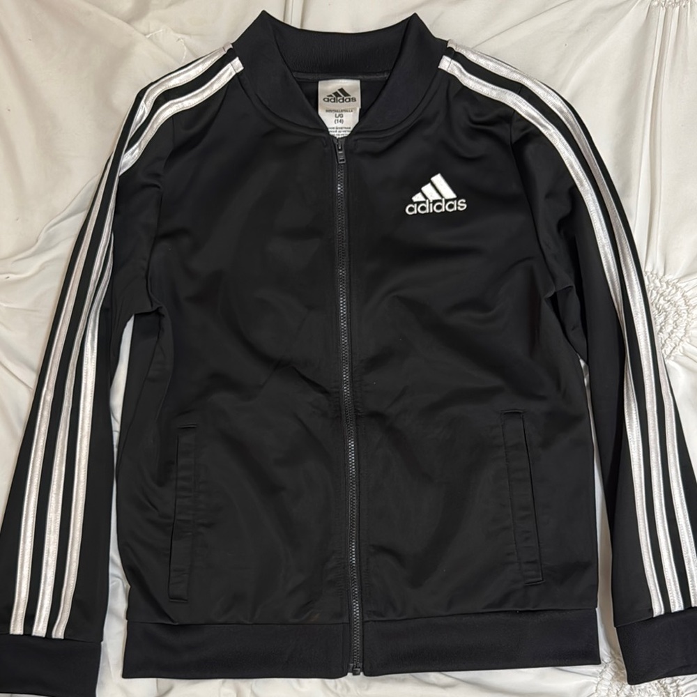 Adidas Black Jacket with White Accents